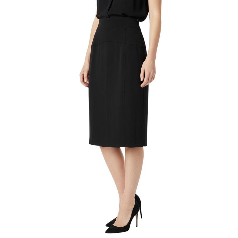 Roberto Cavalli Black Wool Knee-Length Skirt, M/IT42